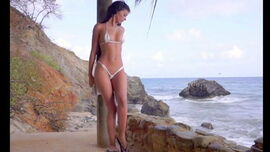 Girl in thong on beach