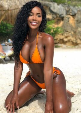 Sexy black girl in bikini